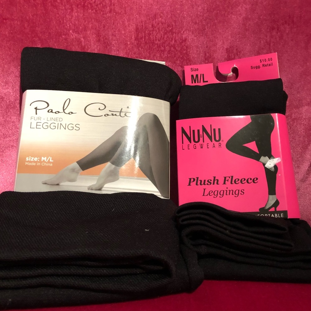 2 Pack Winter Warm Lined Black Leggings